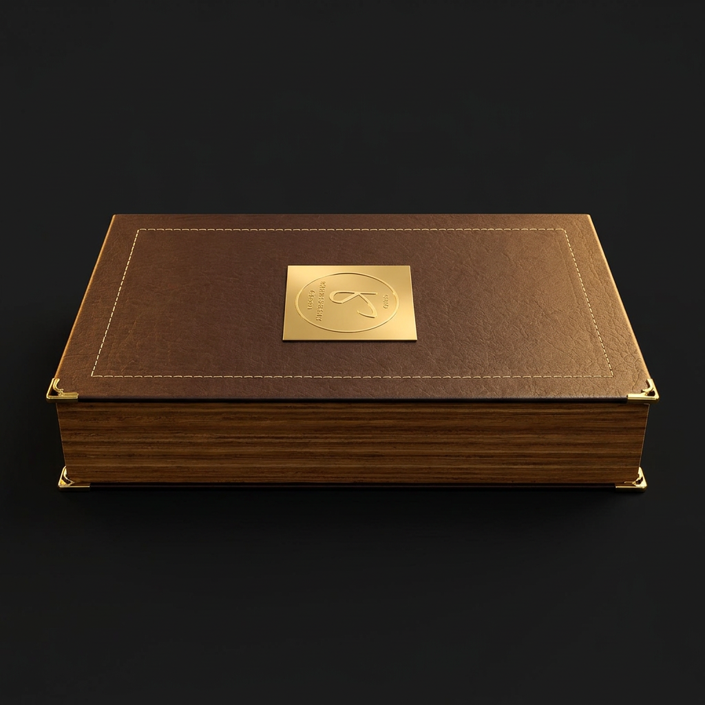 Gift Case - Leather & Wood Collector's — Stitched Leather Top